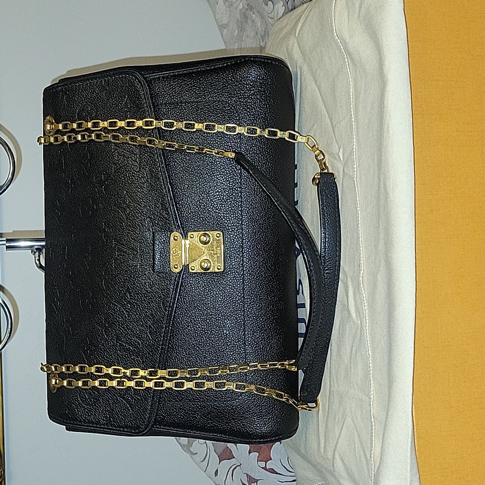 LV Black Impreinte St. Germain MM Crossbody or Shoulder bag in Chain
